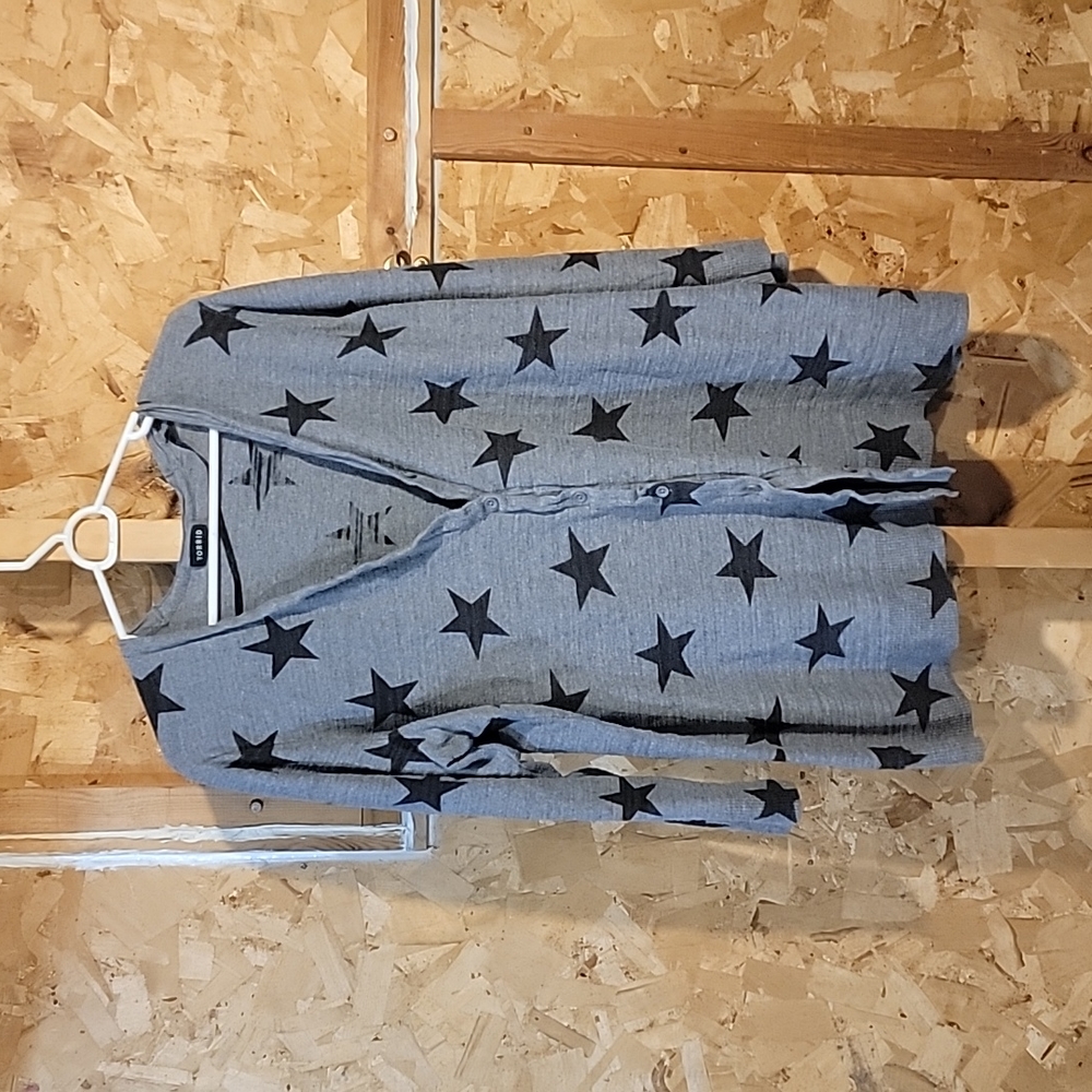 Torrid Gray with stars button cardigan